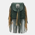 thumbnail image 2 of gcong Studded Fringe Crossbody Messenger Bag Soft Boho Casual Purse For Phone And, 2 of 5