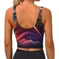 thumbnail image 4 of Picia Colorful Abstract Wave Motion Sports Bra for Women,Padded Strappy Sports Bras Medium Support Yoga Bra with Removable Cups,Running Yoga Bra-X-Large, 4 of 9