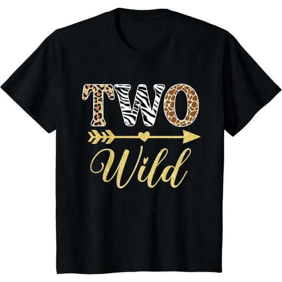 Kids Two Wild Birthday Outfit Girl Boy Zoo Themed 2nd Birthday T-Shirt