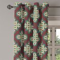 thumbnail image 2 of Ambesonne Quatrefoil Grommet Curtain, Vintage Tile, 50" x 96", Pale Brown Turquoise, 2 of 6