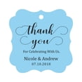 thumbnail image 1 of Darling Souvenir Custom Names Thank You For Celebrating With Us Wedding Hang Tags Personalized Party Tags-Baby Blue-100 Tags, 1 of 6
