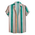 thumbnail image 1 of Camisas Hombre Camisa informal de manga corta con botones y estampado de solapa suelta para hombre, Top de verano hawaiano para la playa (Light Blue, M), 1 of 7