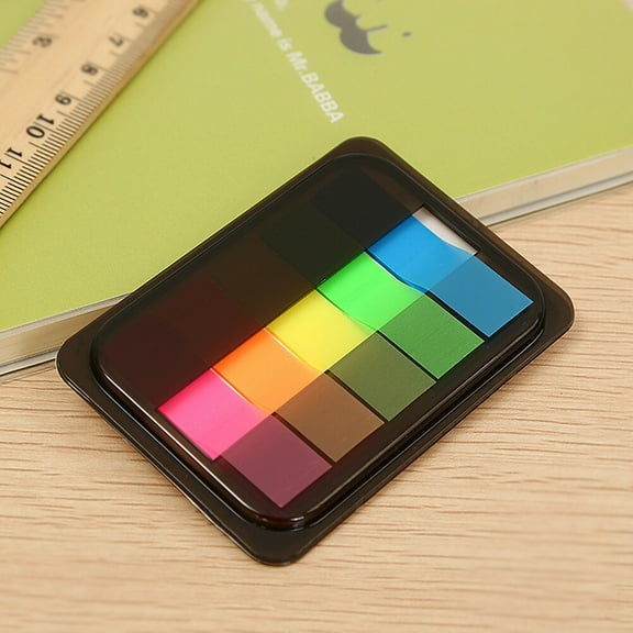 GOOHOCHY Neon Index Tabs for Page Marking 200pcs Self-stick Memo Notes in 5 Assorted Colors PET Material