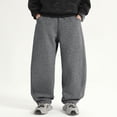 thumbnail image 5 of BOOMNY Boys Baggy Sweatpants Wide Leg Pants For Boys Trendy Solid Color Elastic Waist Athletic Jogger Pants With Pocket, 5 of 6