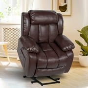 Power Recliner Chair for Elderly, Massage Lift Reclining Chairs with Heat & Vibration, Heavy Duty Electric Plush Leather Sofa Home Living Room Chairs