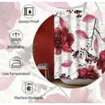 thumbnail image 5 of Burgundy Shower Curtains for Bathroom, Burgundy Floral Rose and Leaves Art Red Shower Curtain for Bathroom Decor, 72" X 72", 5 of 6