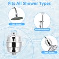 thumbnail image 2 of 20-stage shower filter, suitable for hard water, reduces sediment, high-output shower water filter, improves skin, hair, and nail conditions, structure, polished chrome, 2 of 4