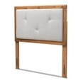 thumbnail image 2 of Baxton Studio Abner Modern and Contemporary Transitional Light Grey Fabric Upholstered and Walnut Brown Finished Wood Twin Size Headboard, 2 of 7