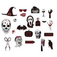 thumbnail image 3 of 22 Pieces Halloween Zombie Photo Booth Props Horror Scary for Vampire Witch Hat Skull Ghost Bloody Cake Topper Theme Party Supplies Decoration, 3 of 5