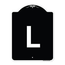 SignMission Designer Series Sign - Sign with Letter L | Black & White 18" x 24" Heavy-Gauge Aluminum Architectural Sign | Protect Your Business & Municipality | Made in the USA