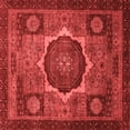 thumbnail image 1 of Ahgly Company Machine Washable Indoor Square Abstract Red Modern Area Rugs, 5' Square, 1 of 4