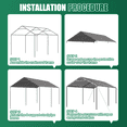 thumbnail image 4 of Sunmthink 10x20FT Heavy Duty Carport,Portable Carport with Height Adjustable & Waterproof UV Resistant&Galvanized Steel Frame, Outdoor Car Canopy Shelter for Vehicle, Truck, Boat,Gray, 4 of 9