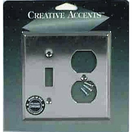 Creative Accents Wood Wall Plate - Creative Accents 9CS106 Polished Chrom Steel Two Gang Combination Toggle Duplex Receptacle Wallplate