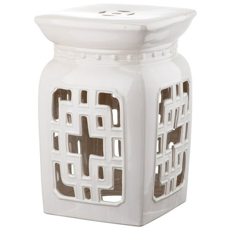 Safavieh Beijing Filigree Indoor/Outdoor Garden Patio Stool, Cream