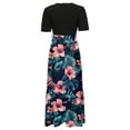 thumbnail image 6 of vigerkar Summer Dresses for Women 2025 Plus Size Cotton Maxi Dress Ruffle Hem Mididress Flowy Boho Floral Dress Dark Green, L, 6 of 6