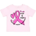thumbnail image 3 of Inktastic Love, Care, Cure Breast Cancer Awareness Pink Ribbon Boys or Girls Toddler T-Shirt, 3 of 5