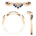 thumbnail image 3 of Dazzlingrock Collection Round Blue Sapphire Leaf Design Curved Fashion Wedding Band for Women (Color Blue, Clarity Highly Included) in 18K Rose Gold, Size 4.5, 3 of 5
