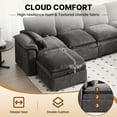 thumbnail image 4 of HOMYEDAMIC Modular Sofa U-Shaped, Chenille Fabric Small Space Couch, Comfortable Apartment Living Room sectional Sofa with 2 Pillows 129”, 4 of 8