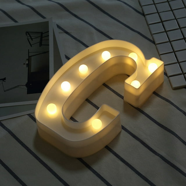 Birdeem Alphabet Led Letter Lights Light Up White Plastic Letters Standing Hanging A-M &
