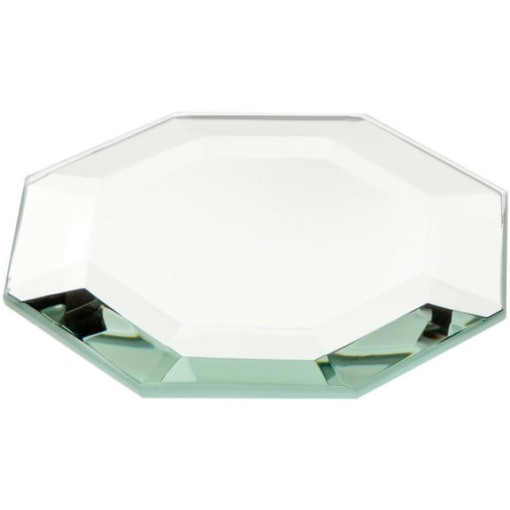 Plymor 3" Octagon, 5mm Thick Beveled Glass Mirror, Pack of 24