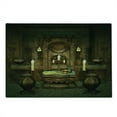 thumbnail image 2 of Gothic Cutting Board, Room with Altar in Fantasy Style Spells Pentagram and Candles Print Illustration, Decorative Tempered Glass Cutting and Serving Board, Large Size, Brown, by Ambesonne, 2 of 5
