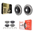 thumbnail image 1 of Transit Auto Rear Coated Drilled Slotted Disc Brake Rotors and Semi-Metallic Pads Kit for Car 2022 BMW X3 2.0L with 330mm Diameter Rotor Without M Performance Brakes KDS-101797, 1 of 11