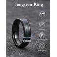 thumbnail image 7 of King Will 6mm Black Tungsten Rings, Men's Wedding Rings Blue Green Sand Inlay Beveled Edge Ring for Men Women Comfort Fit, Durable, Size 7, 7 of 7