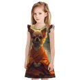 thumbnail image 1 of Fotbe Maple Leaf Meditating Chihuahua Vestido de Dormir para Niñas de 3 a 10 Años, Mangas Cortas, Estilo Princesa, Pijama Camisón con Mangas Voladas-X-Large, 1 of 6