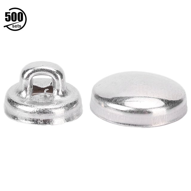 Paquete de 500 botones de tela redondos recubiertos de aluminio para manualidades de joyería