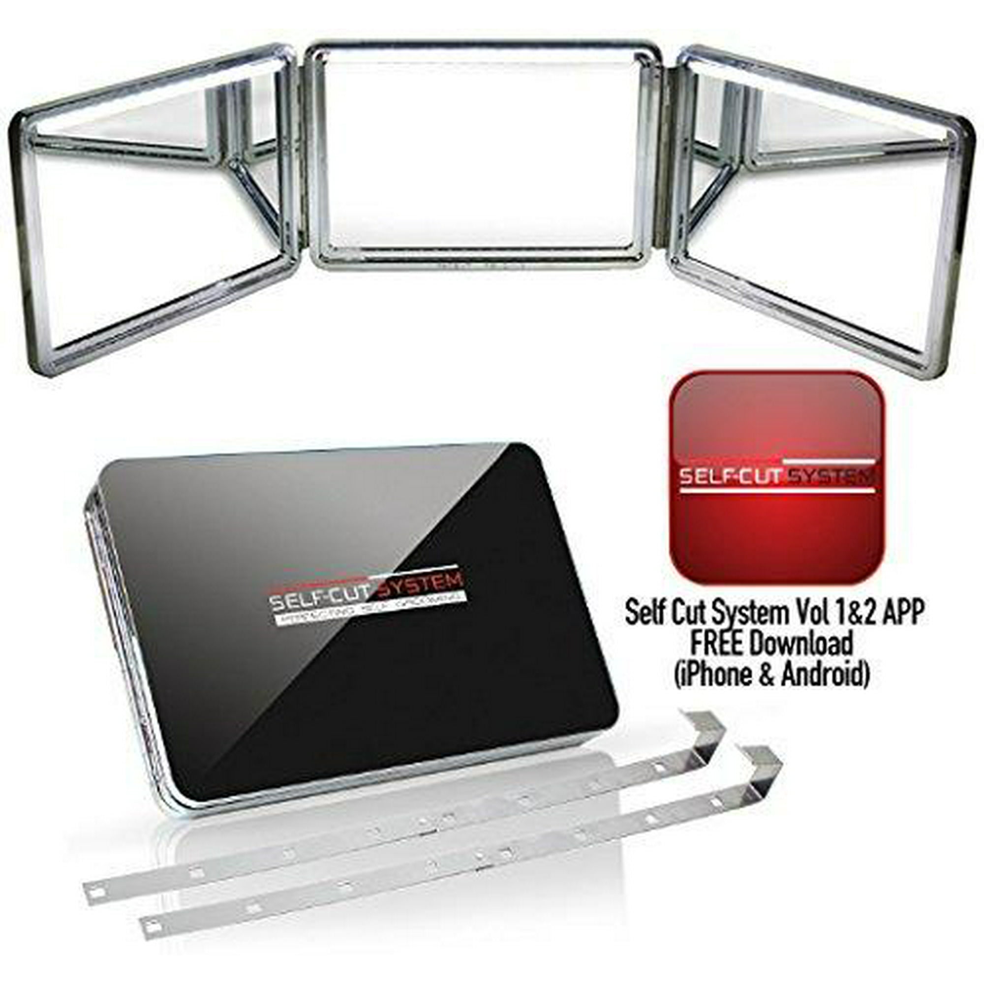 Self Cut System 2 0 Led Lighted Black Lambo 3 Way Mirror With Free Educational Mobile App Canada Led Lighted Black Lambo 3 Way Mirror, Best 3 Way Mirror For Self Hair Cutting