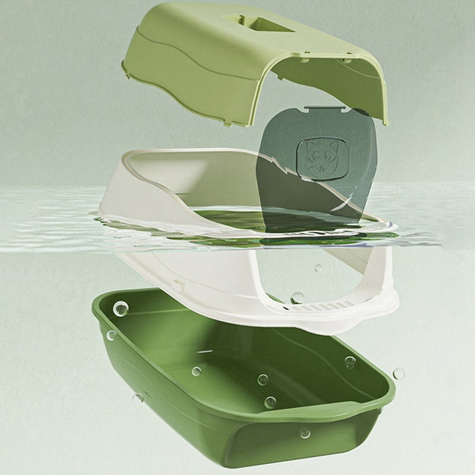 Fully Enclosed Cat Litter Box Splash-Proof Cat Potty Breathable Removable Kitten Toilet C_0t10