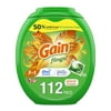 Gain Flings Liquid Laundry Detergent Pacs, Island Fresh Scent, 112 Count, HE Compatible
