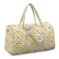 thumbnail image 2 of Garronmavis Yellow Daisy Print Large Quilted Duffle Bag for Women, Cute Weekender Travel Overnight BagGym Dance Carry On Bag with Zipper Pockets, 2 of 7