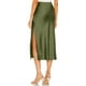 thumbnail image 3 of Falda de satén de cintura alta para mujer - Minifalda evasé con cintura elástica y cremallera - Elegante para fiestas/oficina - Tejido de satén S-XL, 3 of 4