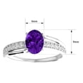 thumbnail image 5 of SuperJeweler 1 1/2 Carat Oval Shape Amethyst and Diamond Ring In Sterling Silver For Women, 5 of 6
