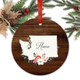 thumbnail image 2 of US State Round Metal Christmas Ornament, Rustic Wood with Florals Home, Washington, Includes Ribbon and Gift Bag, 2 of 2