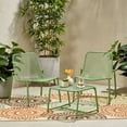 thumbnail image 2 of GDF Studio Douglas Outdoor Modern Metal 3 Piece Chat Set, Matte Green, 2 of 13