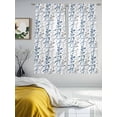 thumbnail image 3 of Navy Blue Grey Botanical Sheer Curtains 63 Inch Length 2 Panels Set Window Treatments, Spring Floral Summer Farmhouse Rod Pocket Semi Curtains for Living Room/Bedroom/Kitchen Décor, 104"W x 63"L, 3 of 7