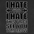 thumbnail image 5 of Wild Bobby I Hate You I Hate This Place See You Tomorrow Gym/Workout Women Tri-Blend Racerback Tank Top, Vintage Black, Medium, 5 of 5