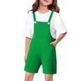 thumbnail image 5 of ZLBDYG Girls Boys Overalls Shorts Adjustable Strap Shortall Loose Casual Preppy Romper Summer Solid Pocket School 𝗨niform, 5 of 9