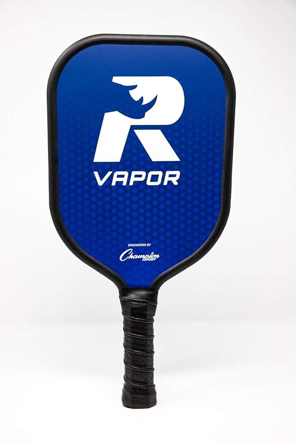 Champion Sports Aluminum Pickleball Paddle Set: Rhino Vapor Pickleball Paddle - Indoor or Outdoor Pickle Ball Paddles - Blue/Black Racket & White/Black Rackets with Two Pickleballs