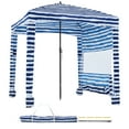 thumbnail image 1 of KFFKFF Beach Cabana, 6 x 6 ft Beach Canopy with Side Wall, UPF 50+ Protection Easy Setup Cabana Tent with Sand Pockets, 1 of 9