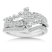 1 Carat Diamond 14kt White Gold Journey Bridal Set