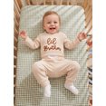 thumbnail image 6 of Cenuakty Fall Outfit Long Sleeve Letter Embroidery Romper Drawstring Pants, 6 of 9