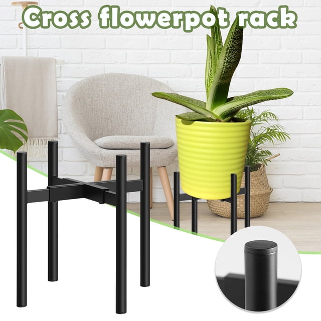 RKSTN Basin rack Iron Round Tube Flowerpot Rack Living Room Balcony Flowerpot Support