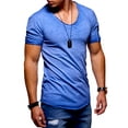 thumbnail image 3 of behype. Men's Oversize T-Shirt MT-7119 [Washed Blue, L], 3 of 3