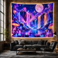 thumbnail image 6 of Cosmic Waterfalls on Floating Islands in Deep Starry Night Sky, Dreamy Surreal for Space Lovers, Ethereal Wall Art, Housewarming Gift, Tapestry Wall Hanging for Bedroom and Dorm Room, 6 of 7