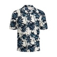 thumbnail image 4 of Camisa de manga corta para hombre, camisa hawaiana con estampado de coco Tropical y botones en la parte delantera, camisa con cuello vuelto Vintage, 4 of 7