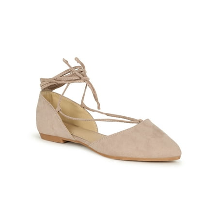 

Room Of Fashion Pointed Toe Lace Up Ballet Flat 20139