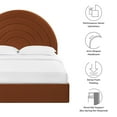 thumbnail image 3 of Platform Bed Frame, Queen, Brown, Velvet, Hotel Bedroom, Modern Contemporary, HB38111, 3 of 5
